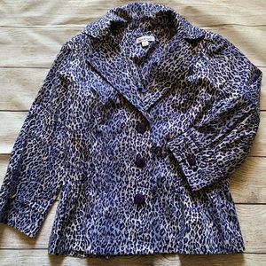 Blue purple Leopard print jacket